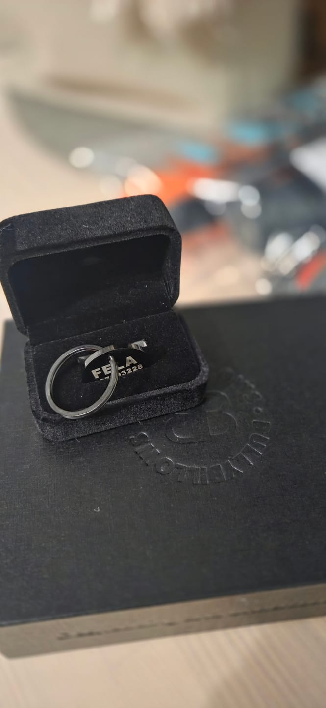 Customer photo review of Dog ID Tag - Black (With Gift Box)