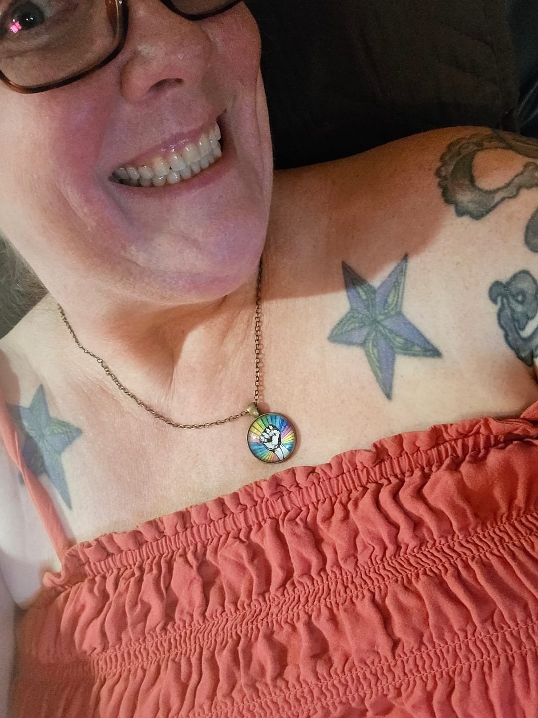 Customer photo review of Resist Pendant Necklace