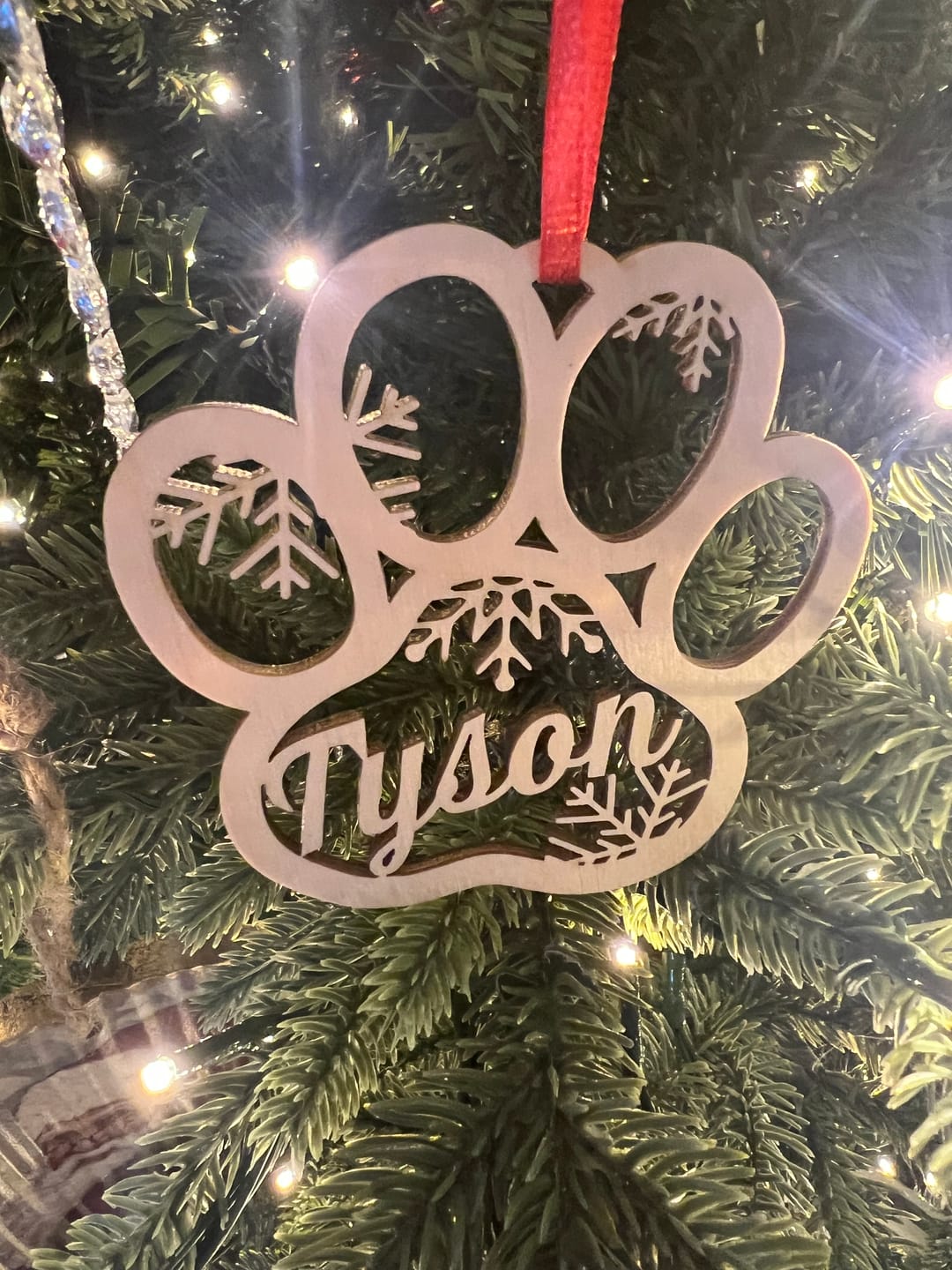 Customer photo review of Personalized Pet Christmas Ornament
