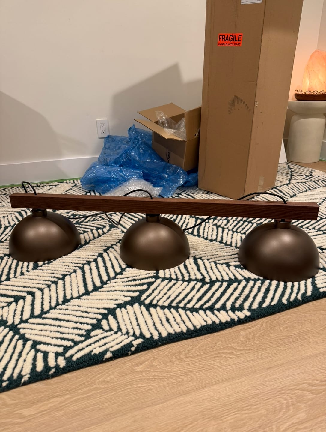 Customer photo review of OSLO Scandinavian 3-Light Pendant Light for Dining Table & Kitchen Island