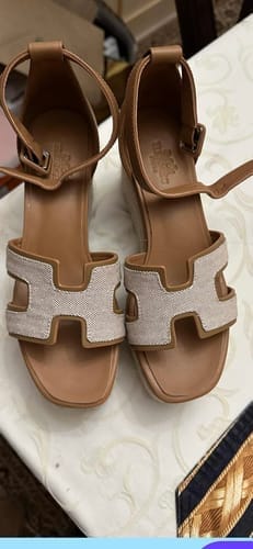 Customer photo review of HM 25C Elda espadrille Brown Mix White Denim and Goatskin 202834