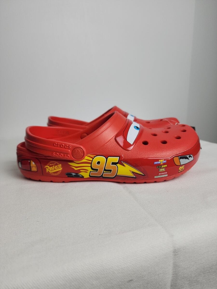 Customer photo review of Lightning McQueen Crocs – Red
