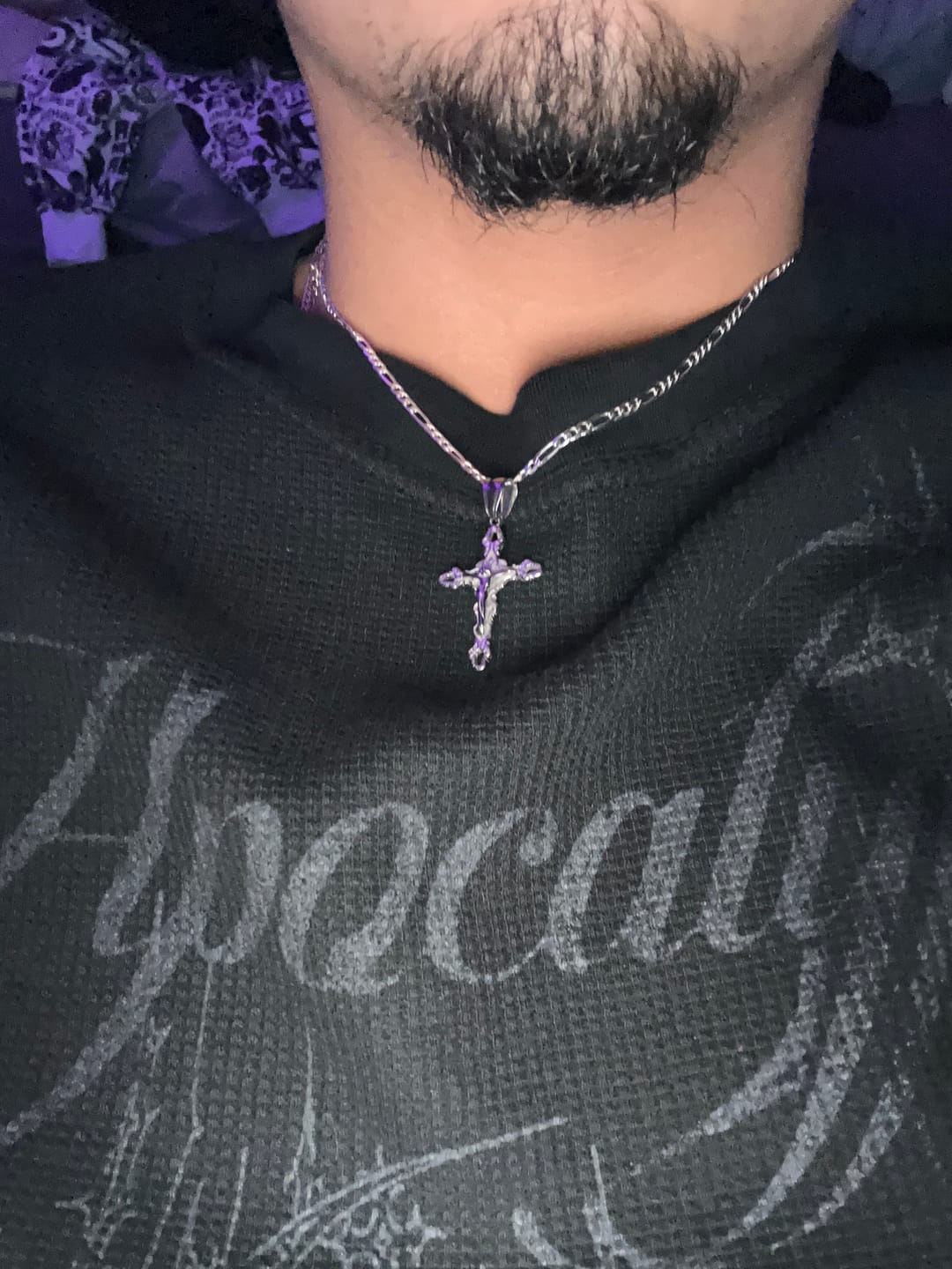 Customer photo review of 3MM STERLING SILVER FIGARO CHAIN