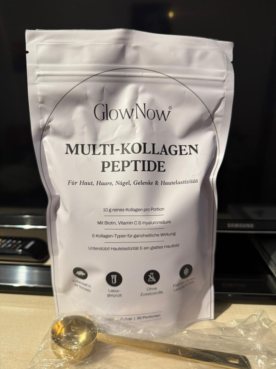 Customer photo review of GlowNow Multi-Kollagen Peptide