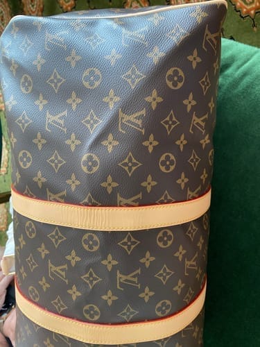 Customer photo review of LV Keepall Bandouliere 55 Monogram Canvas Brown Gold Hardware