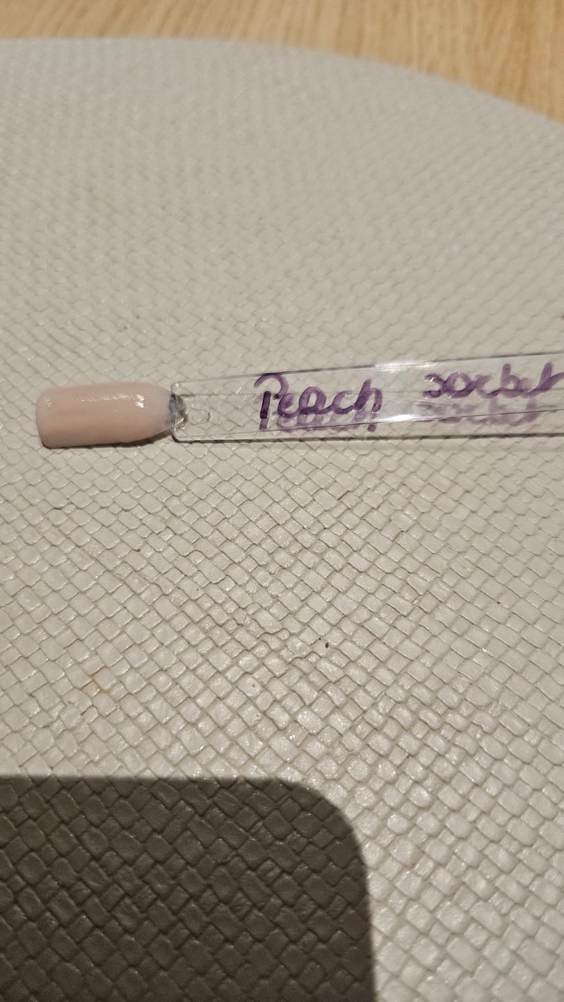 Customer photo review of Peach Sorbet Dipping Powder