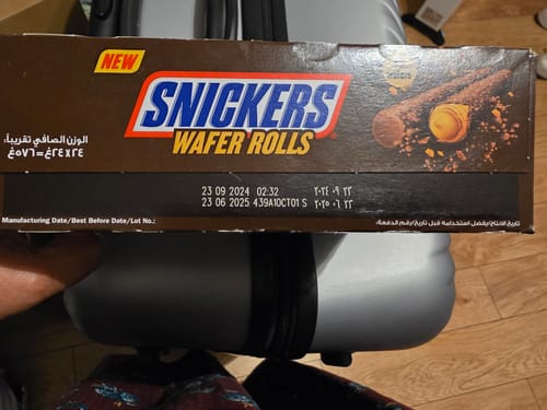 Customer photo review of Snickers Wafer Rolls - 24 x 24g FULL BOX (Past Dated)
