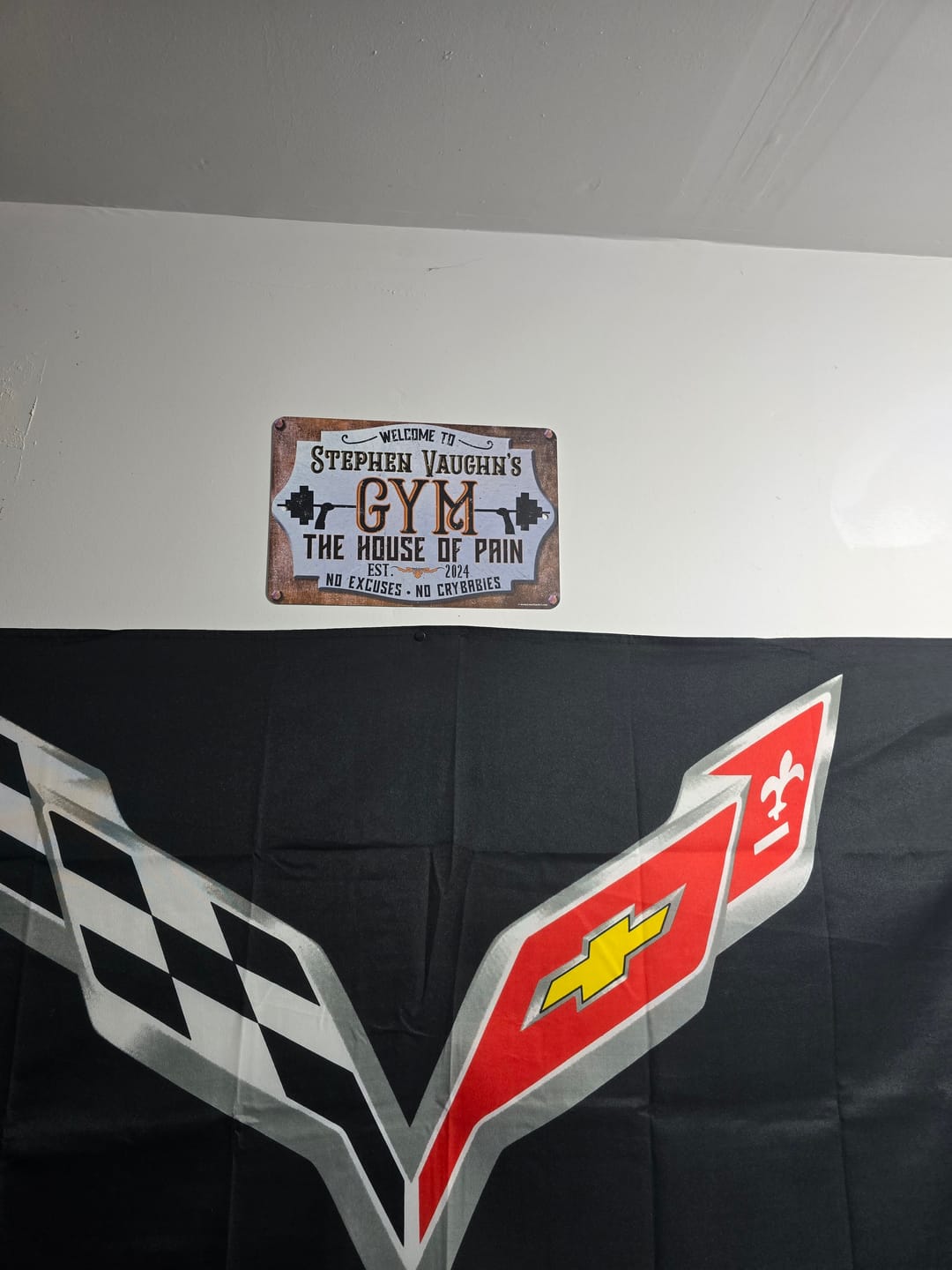 Customer photo review of Personalized - Gym House of Pain - Metal Sign