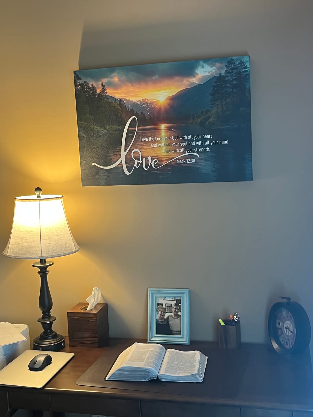 Customer photo review of Mark 12:30 Love The Lord Your God With All Your Heart Wall Art Canvas