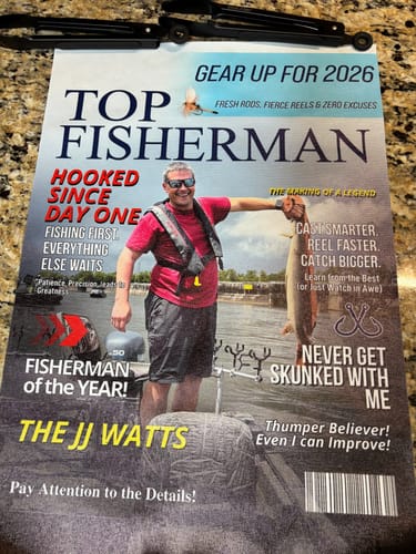 Customer photo review of Custom Fishing Magazine Cover, Personalized Fishing Gifts for Men, Fly Fishing Gifts for Him, Fishing Dad Gift, Angler Funny Fisherman Gift