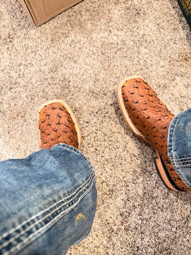 Customer photo review of Cowboy Boot Brown Ostrich