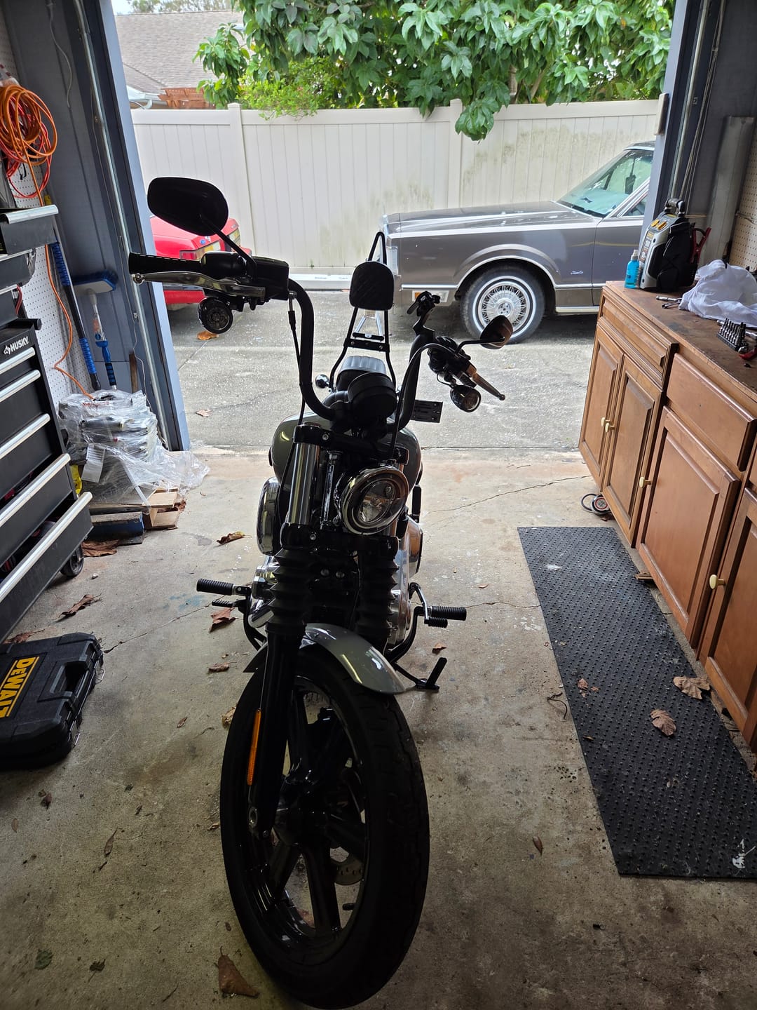 Customer photo review of Viking Iron Born Diamond Stitch Leather Short Motorcycle Sissy Bar Pad for Harley Davidson