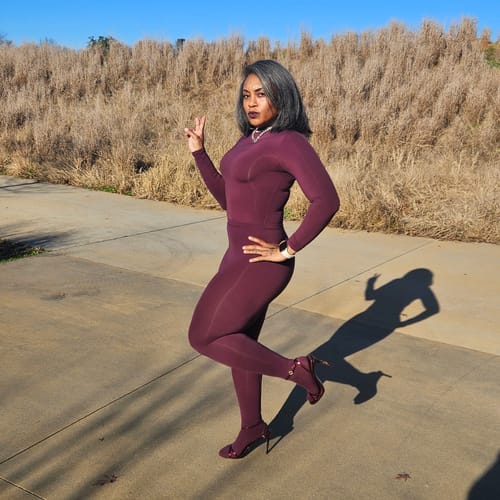 Customer photo review of Naked Mock Neck Bodysuit