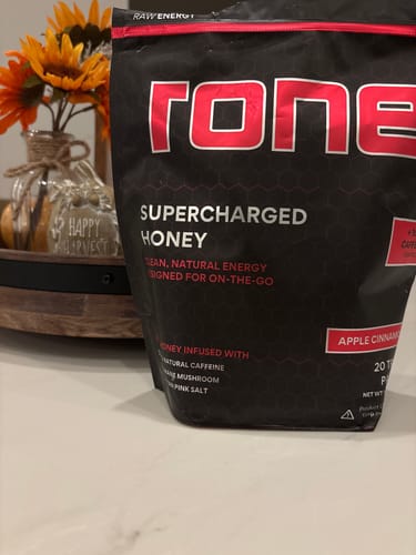 Customer photo review of 100mg Caffeine - Apple Cinnamon - SuperCharged Honey (20-Pack)