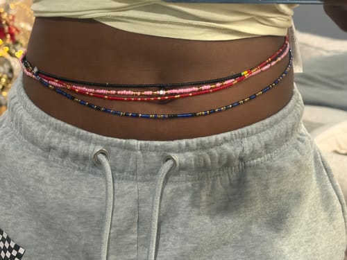 Customer photo review of Feminine Embrace Tie On Waist Beads