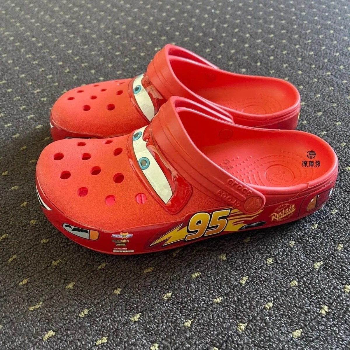 Customer photo review of Lightning McQueen Crocs – Red