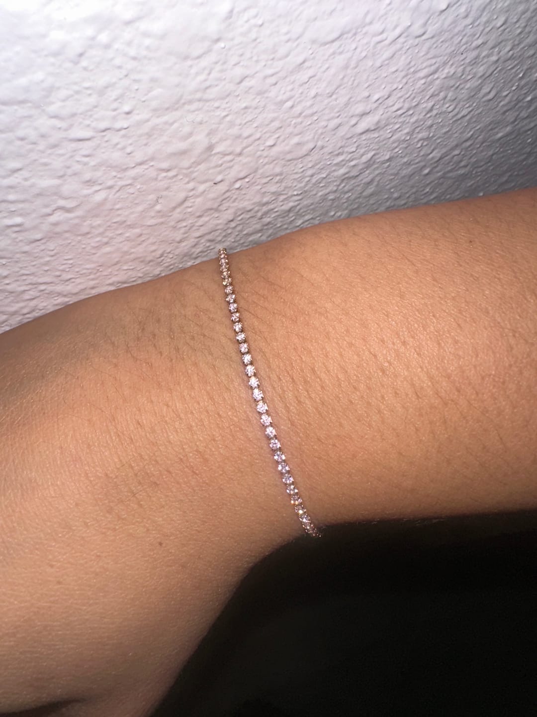 Customer photo review of Kiera Gold Pink Crystal Bracelet