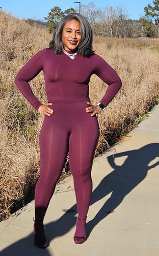 Customer photo review of Naked Mock Neck Bodysuit