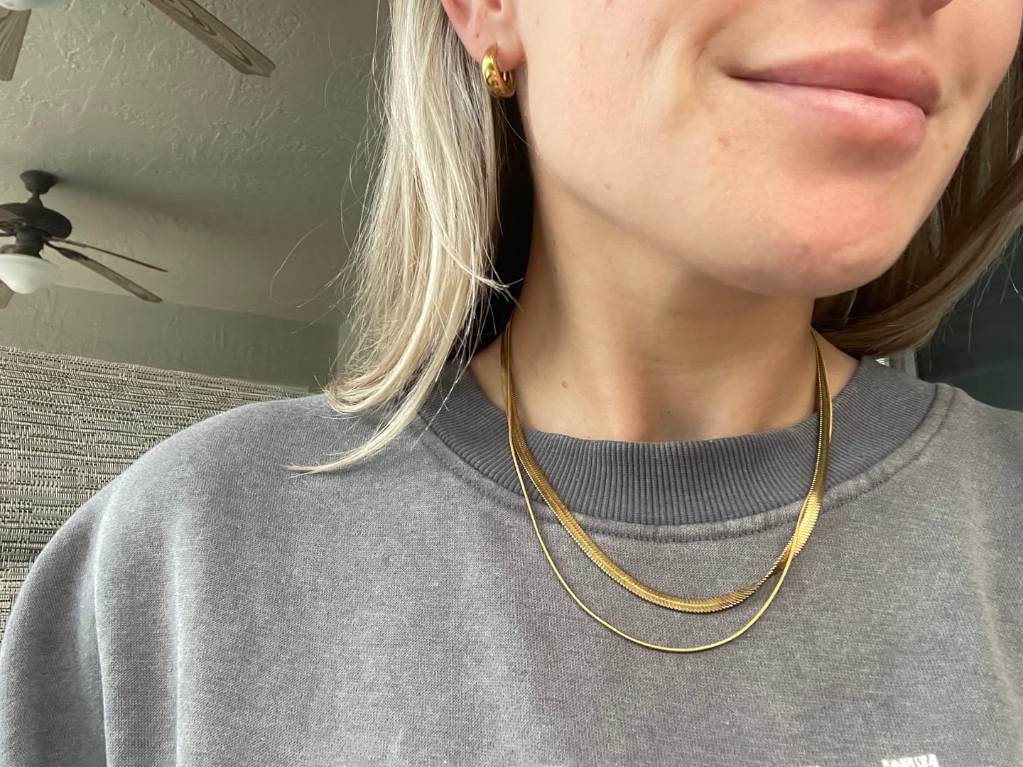 Customer photo review of Layla 18K Gold Layered Necklace