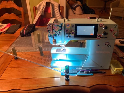 Customer photo review of Sew Steady Quilters Angle Acrylic Extension Table (18" x 24")