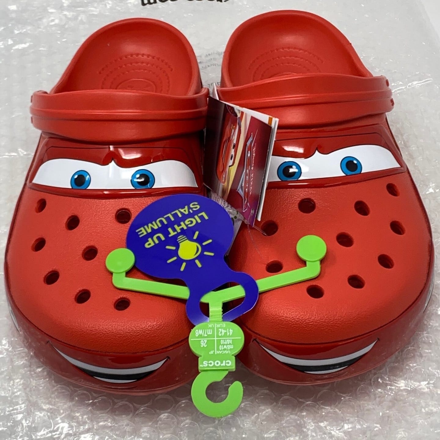 Customer photo review of Lightning McQueen Crocs – Red