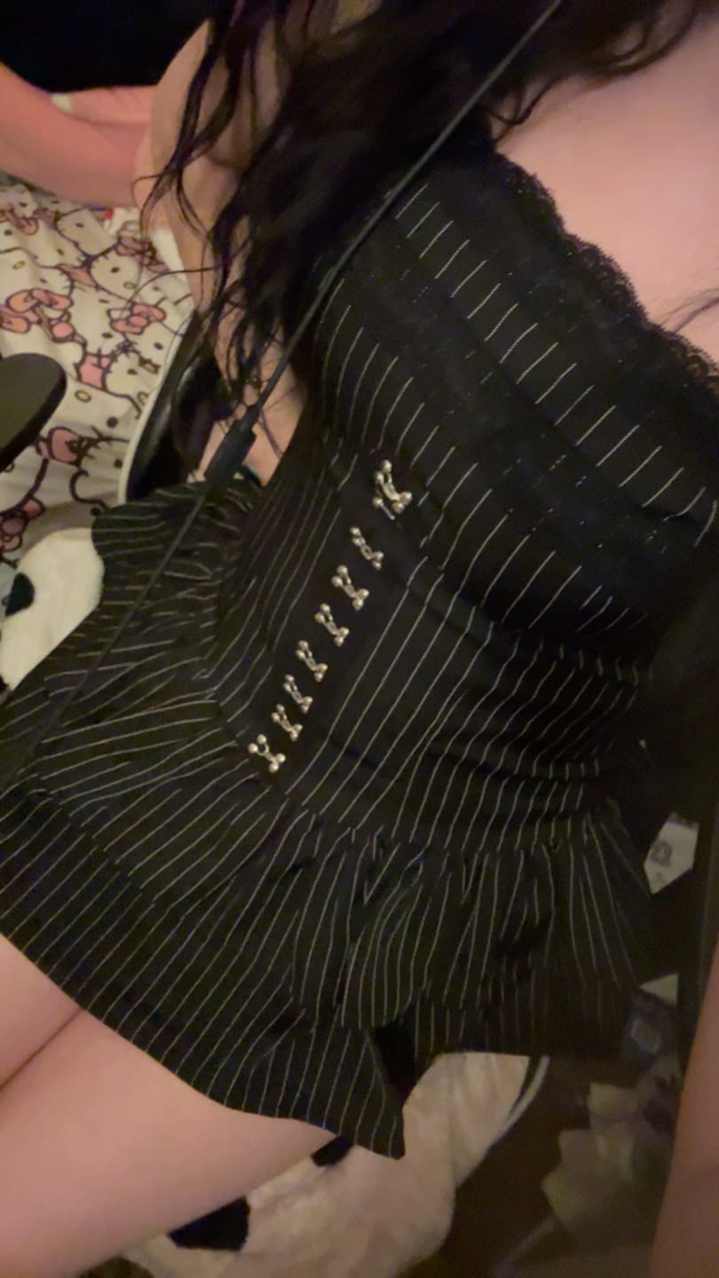 Customer photo review of Grunge Doll Stripes Flared Romper Dress 3.0 (split two-piece set)