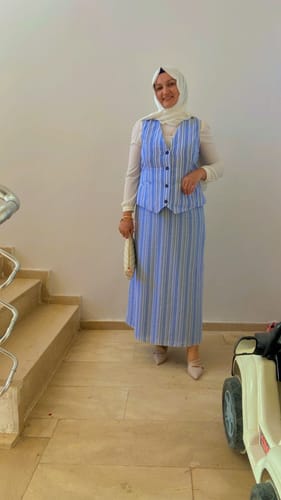 Customer photo review of Peplumlu Haki Tüvit Yelek Etek Takım