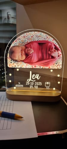 Customer photo review of Zur Geburt – Dein Licht fürs Leben. Fotolampe