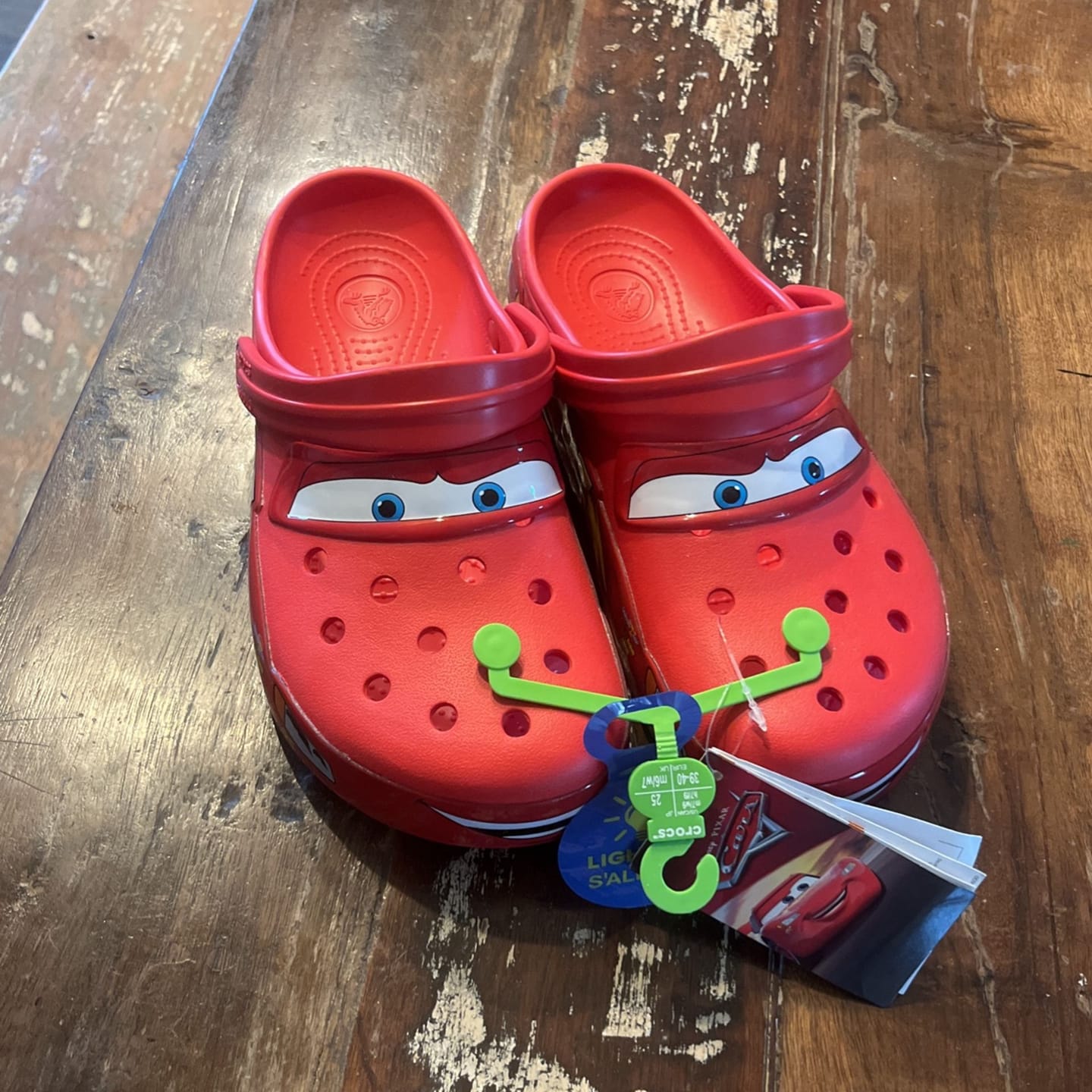Customer photo review of Lightning McQueen Crocs – Red