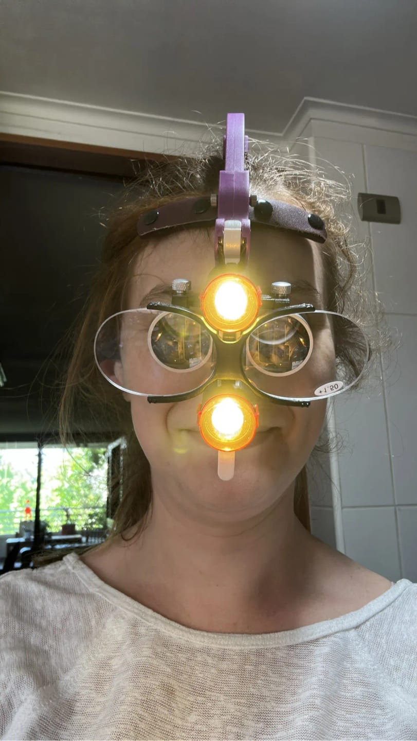 Customer photo review of Premium Headband Loupes
