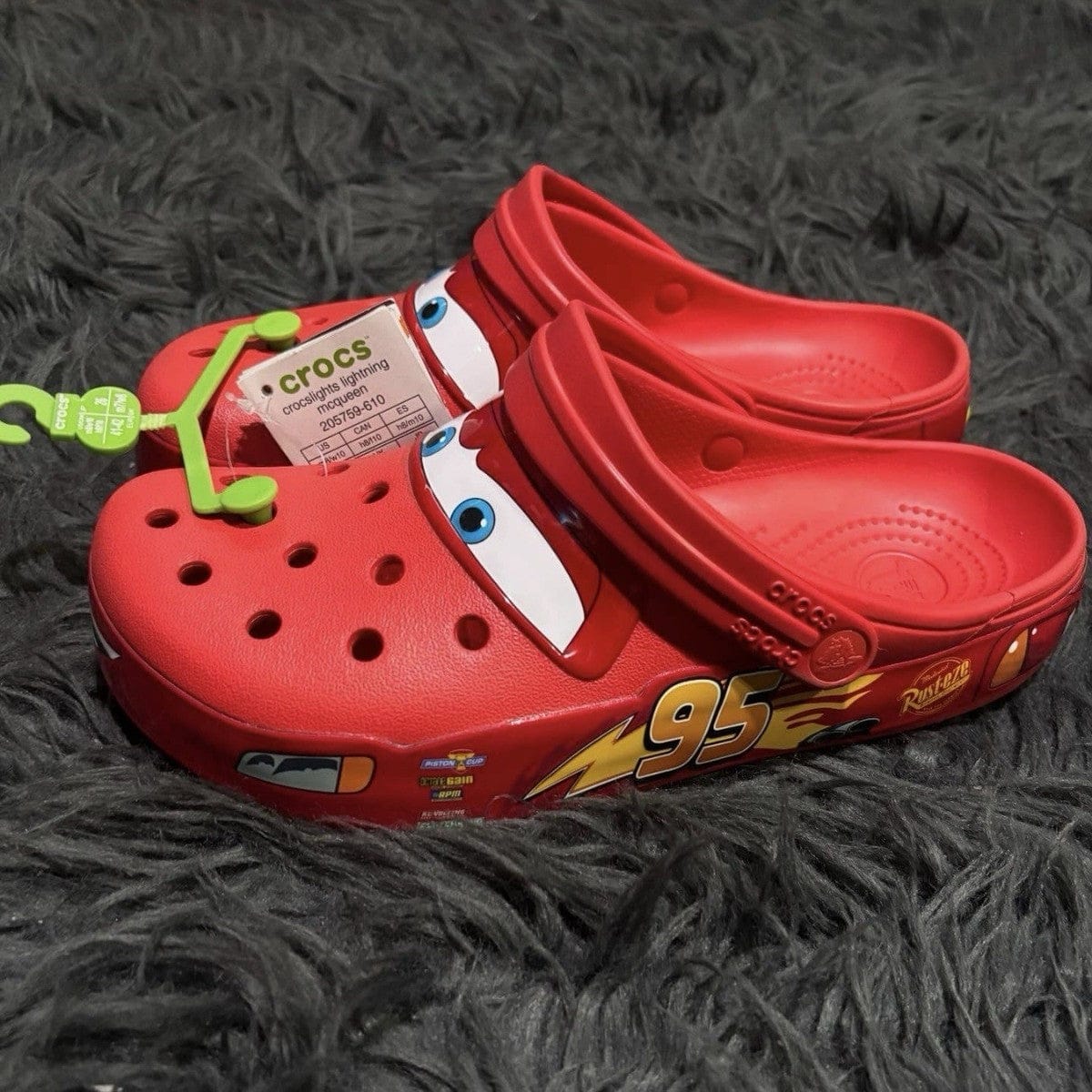 Customer photo review of Lightning McQueen Crocs – Red