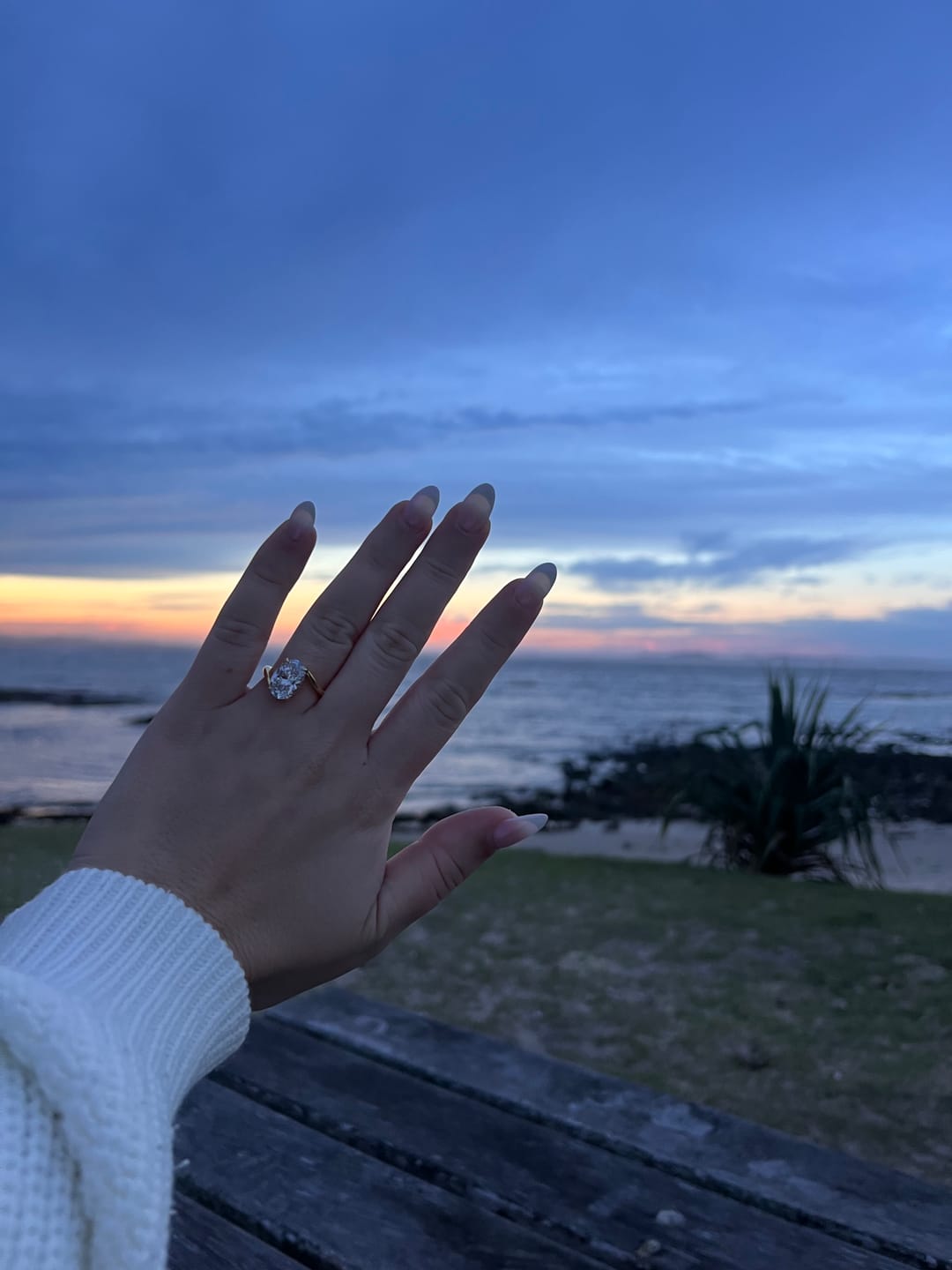 Customer photo review of S925 Moissanite 5.5Ct Oval Cut Unique Engagement Ring Travel Rings In Sterling Silver