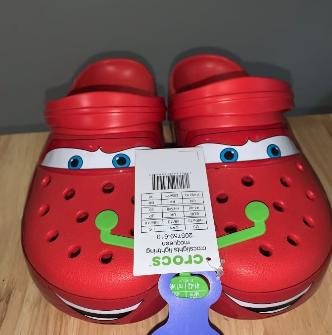 Customer photo review of Lightning McQueen Crocs – Red