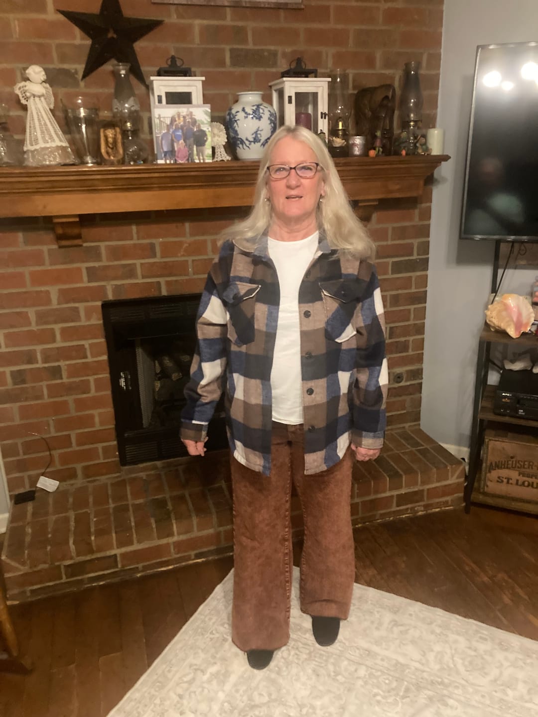 Customer photo review of Judy Blue High Waist Pumpkin Spice Dyed Raw Hem Retro Wide