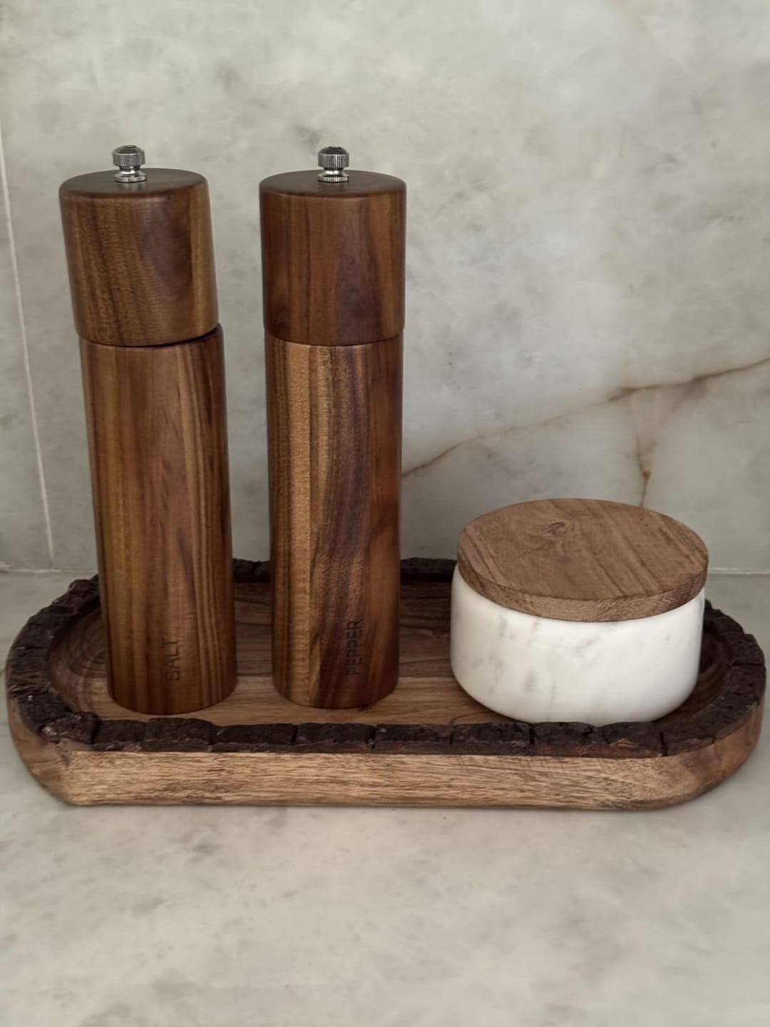 Customer photo review of Salt & Pepper Grinder + Base Included