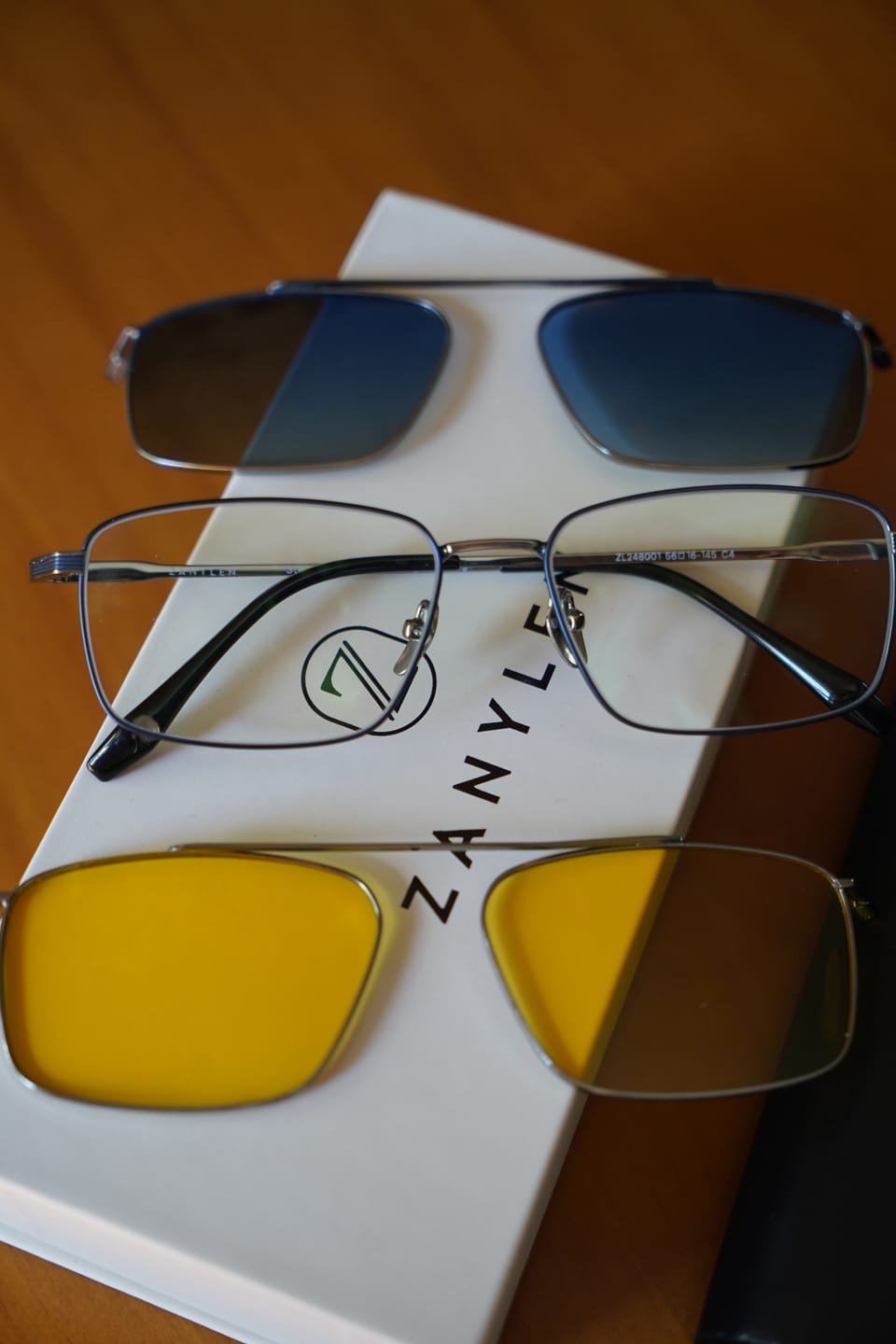 Customer photo review of Steven | Hypoallergenic Titanium Rectangular Magnetic Clip-on Eyeglasses Sunglasses