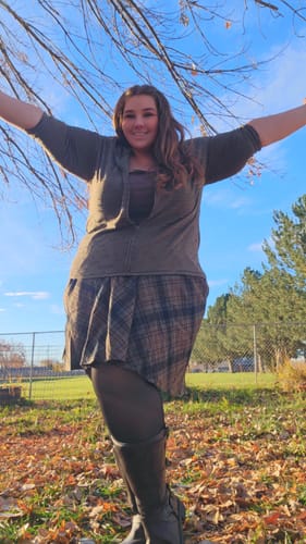 Customer photo review of New Compression Band Model One-Seam Translucent Fleece Lined Tights