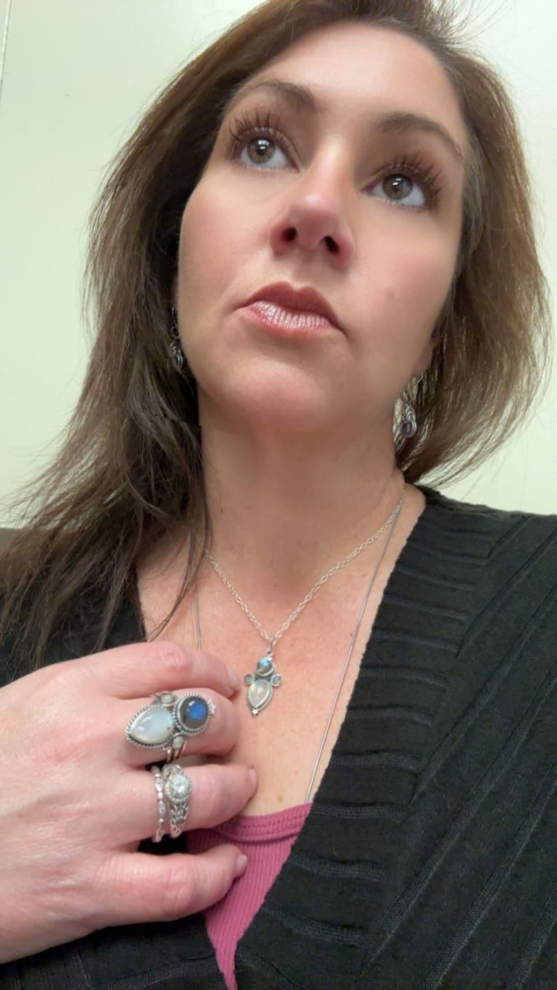 Customer photo review of Celestial Moonstone and Labradorite Silver Ring