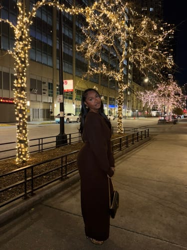 Customer photo review of Knit Off-Shoulder Sweater Maxi Dress