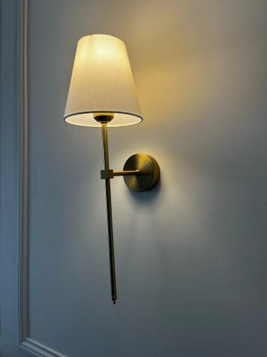 Customer photo review of Modern American Wall Lamp for Bathroom Mirror Light Bedroom Room Decor Corridor Cloth shade Sconce 100V-220V Hard wired