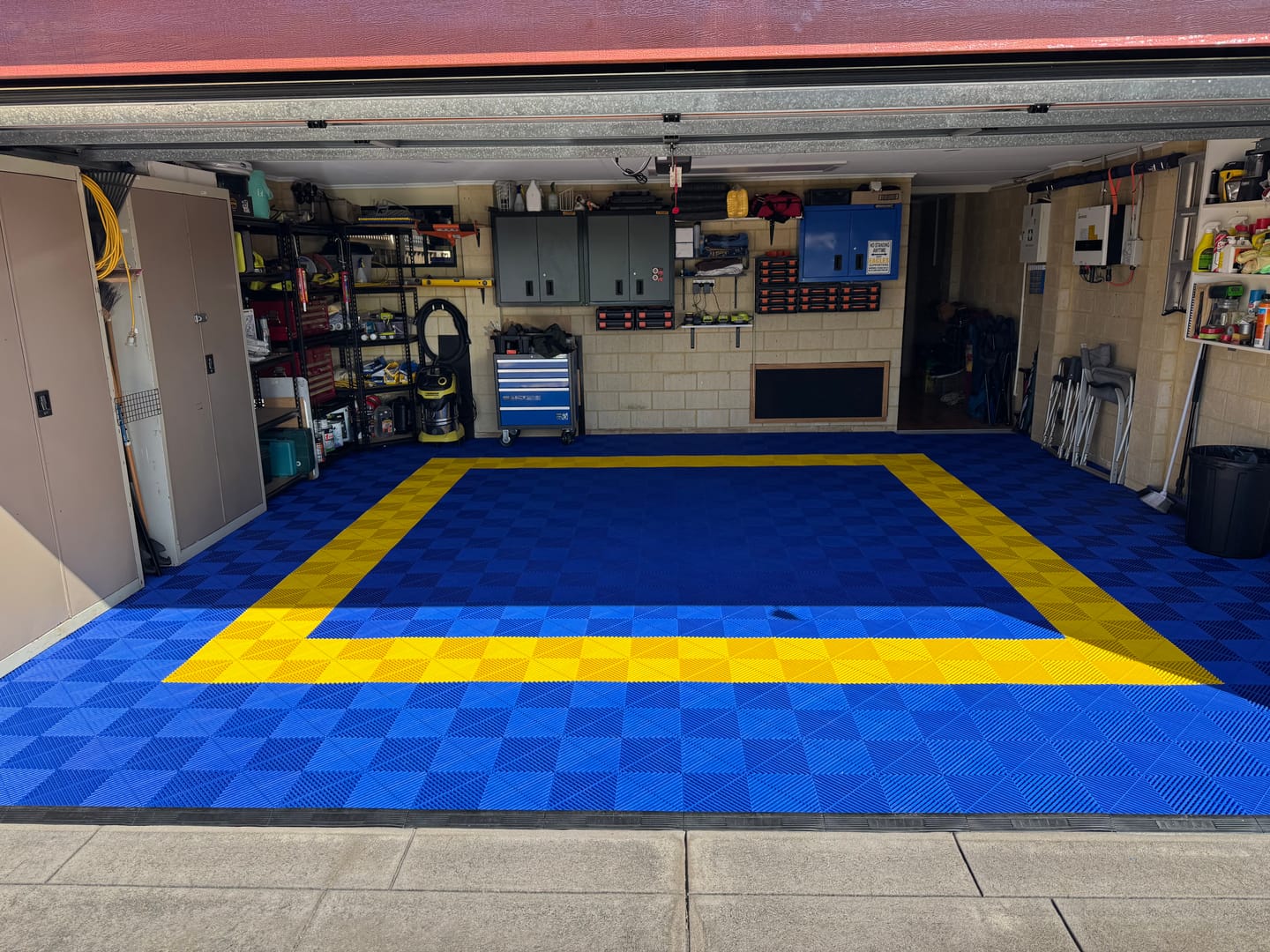 Customer photo review of Modular Interlocking Garage Flooring Tiles
