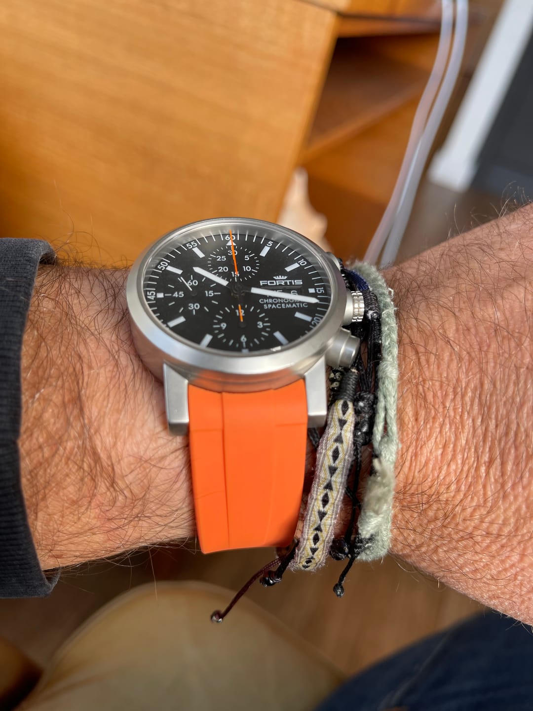 Customer photo review of Curved Rubber Strap - Orange
