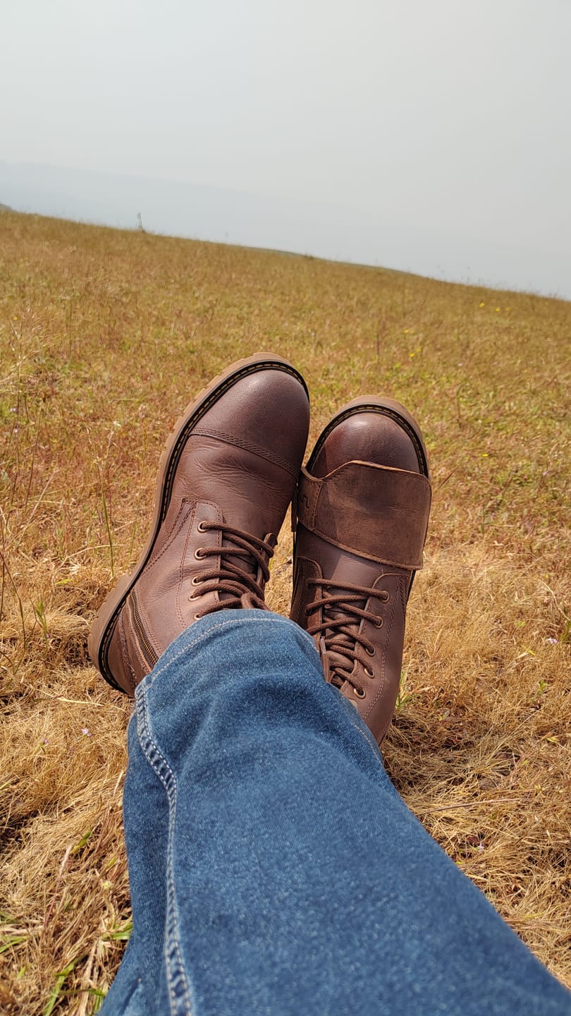 Customer photo review of boots brute mocha with slip on shoe protector