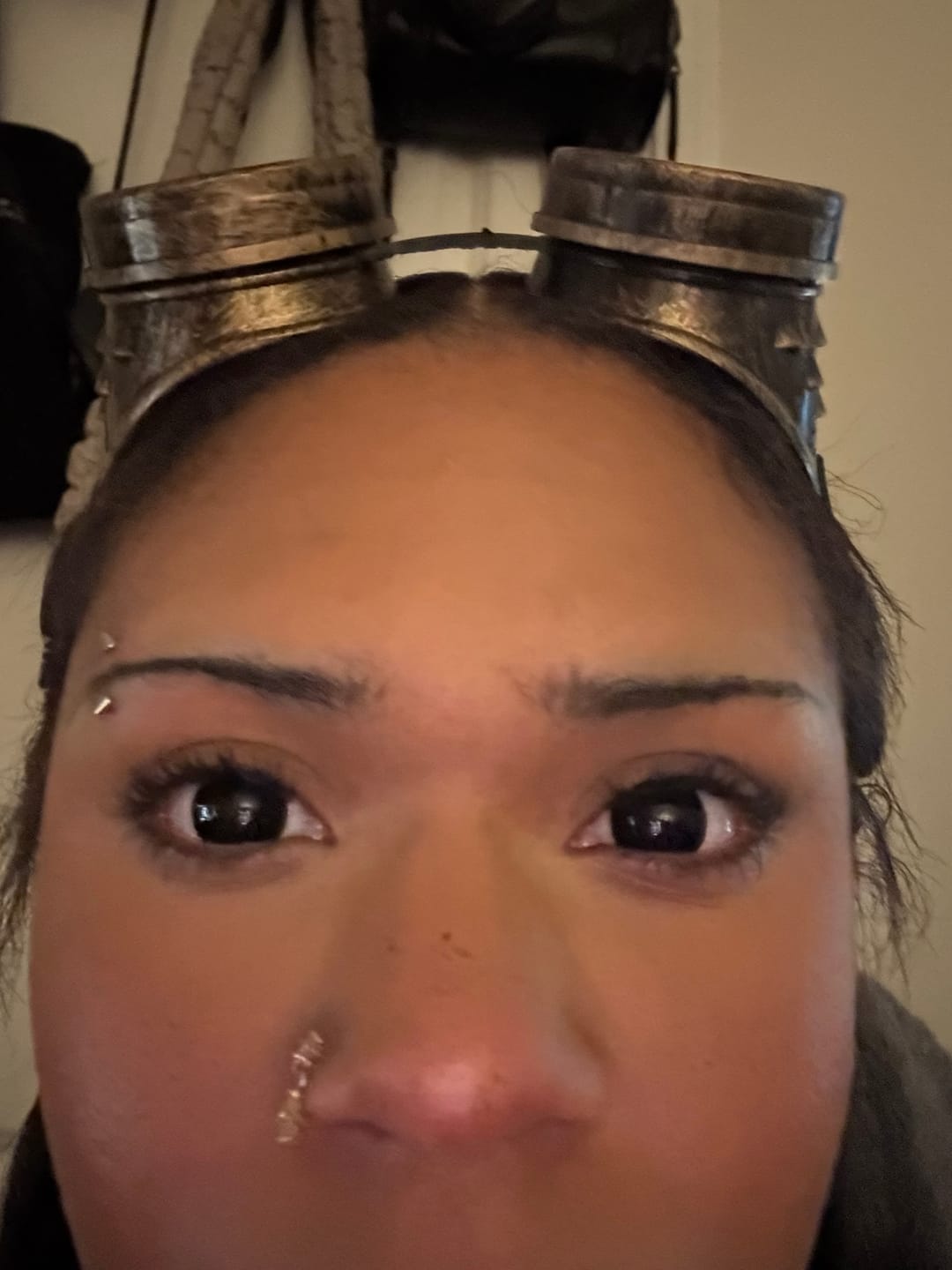Customer photo review of Halloween black block Prescription Colored Contact Lenses
