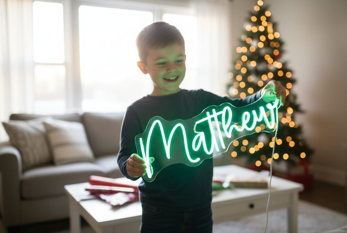 Customer photo review of Custom Name Neon Sign Personalized LED Name Light Gift
