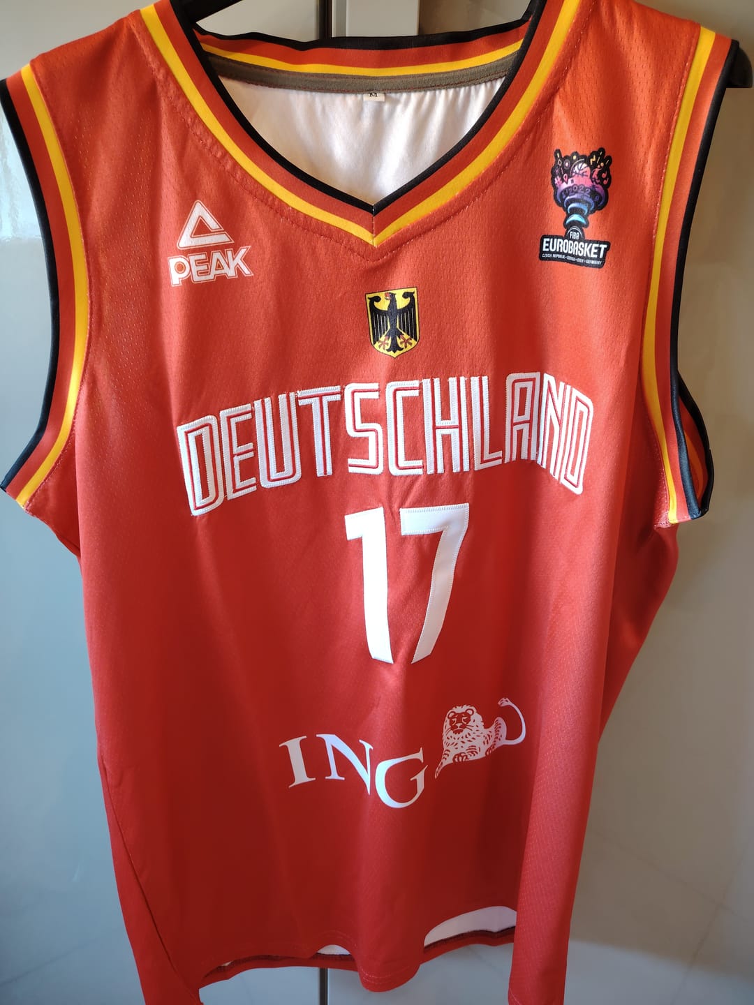 Customer photo review of Dennis Schroder Germany FIBA World Cup 17 Jersey