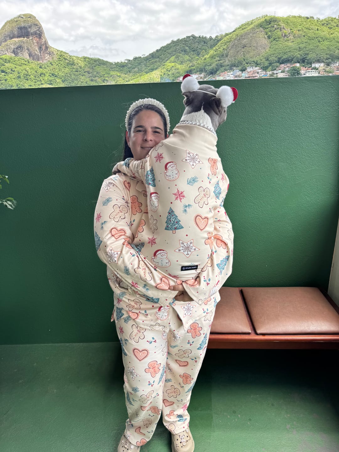 Customer photo review of Human Pajama Pants - Frosty Night