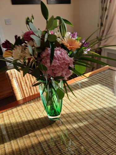 Customer photo review of Galway Crystal Emerald Dune 12" Square Vase