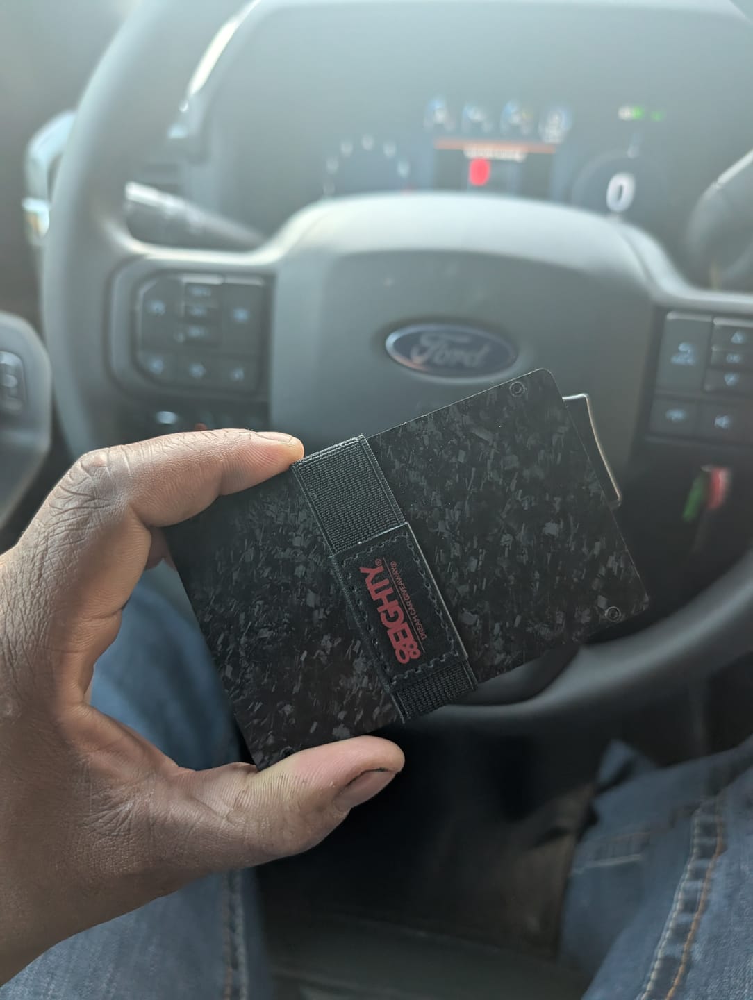 Customer photo review of 80Eighty® Minimalist Forged Carbon Wallet