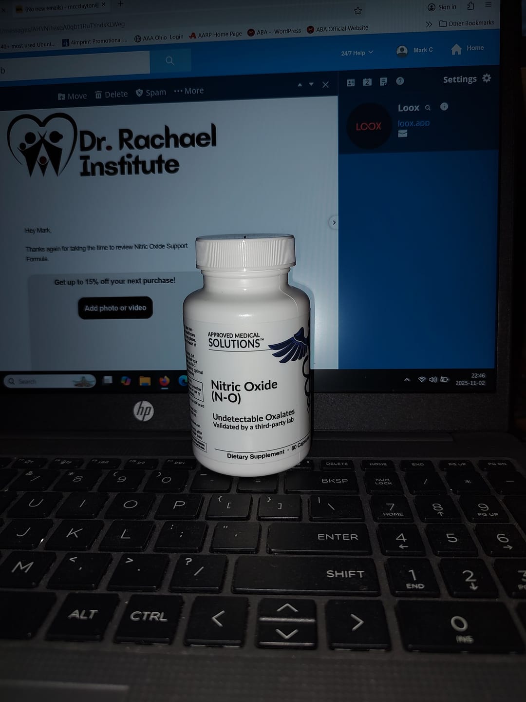 Customer photo review of Nitric Oxide Support Formula